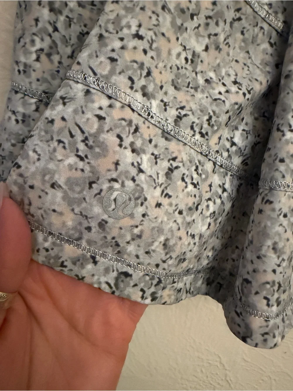 lululemon athletica White and Gray Micro-Floral Tennis Skirt